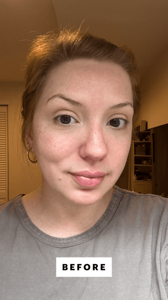 Silva before applying the Makeup by Mario Master Pigment Pro Pencil