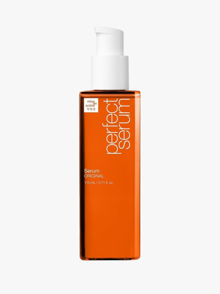 Mise En Scene Perfect Serum in orange on gray background